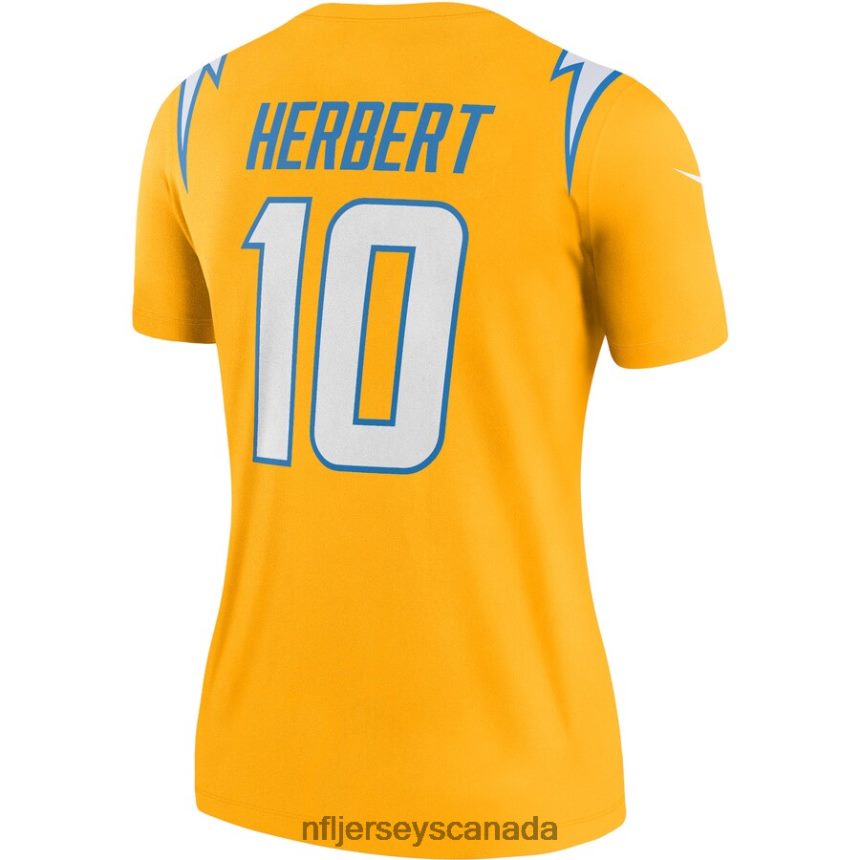 Women Los Angeles Chargers Justin Herbert Nike Gold Inverted Legend Jersey Clothing NFL TBXFR61593