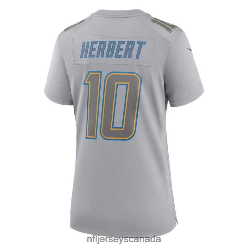 Women Los Angeles Chargers Justin Herbert Nike Gray Atmosphere Fashion Game Jersey Clothing NFL TBXFR64707