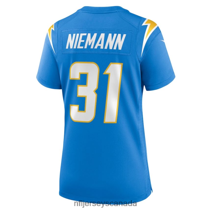 Women Los Angeles Chargers Nick Niemann Nike Powder Blue Game Player Jersey Clothing NFL TBXFR66785