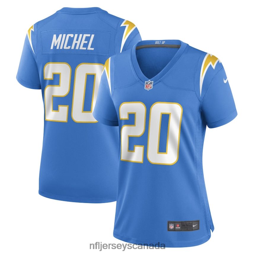 Women Los Angeles Chargers Sony Michel Nike Powder Blue Game Player Jersey Clothing NFL TBXFR64854