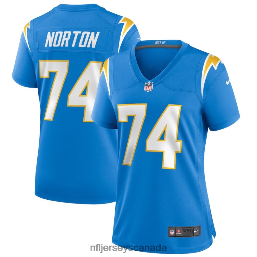 Women Los Angeles Chargers Storm Norton Nike Powder Blue Game Jersey Clothing NFL TBXFR65606