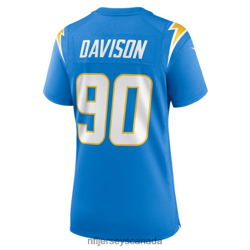 Women Los Angeles Chargers Tyeler Davison Nike Powder Blue Home Game Player Jersey Clothing NFL TBXFR66418