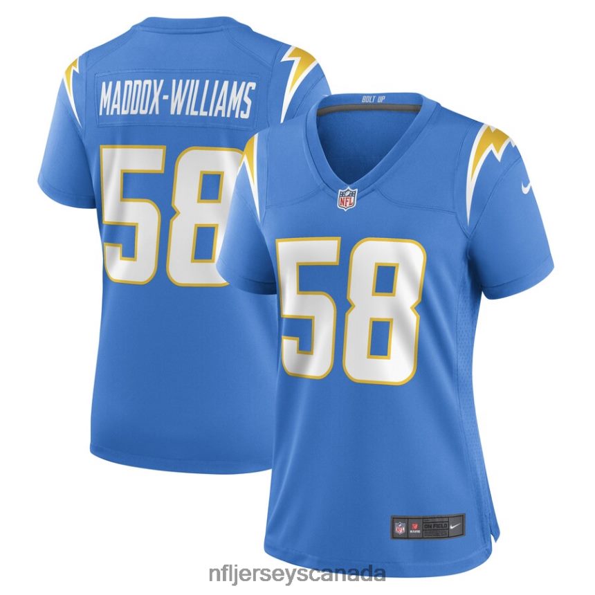 Women Los Angeles Chargers Tyreek Maddox-Williams Nike Powder Blue Game Player Jersey Clothing NFL TBXFR66125