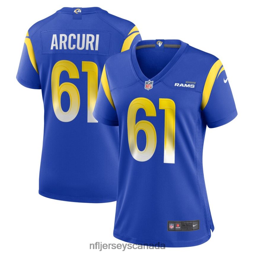 Women Los Angeles Rams AJ Arcuri Nike Royal Game Player Jersey Clothing NFL TBXFR66143