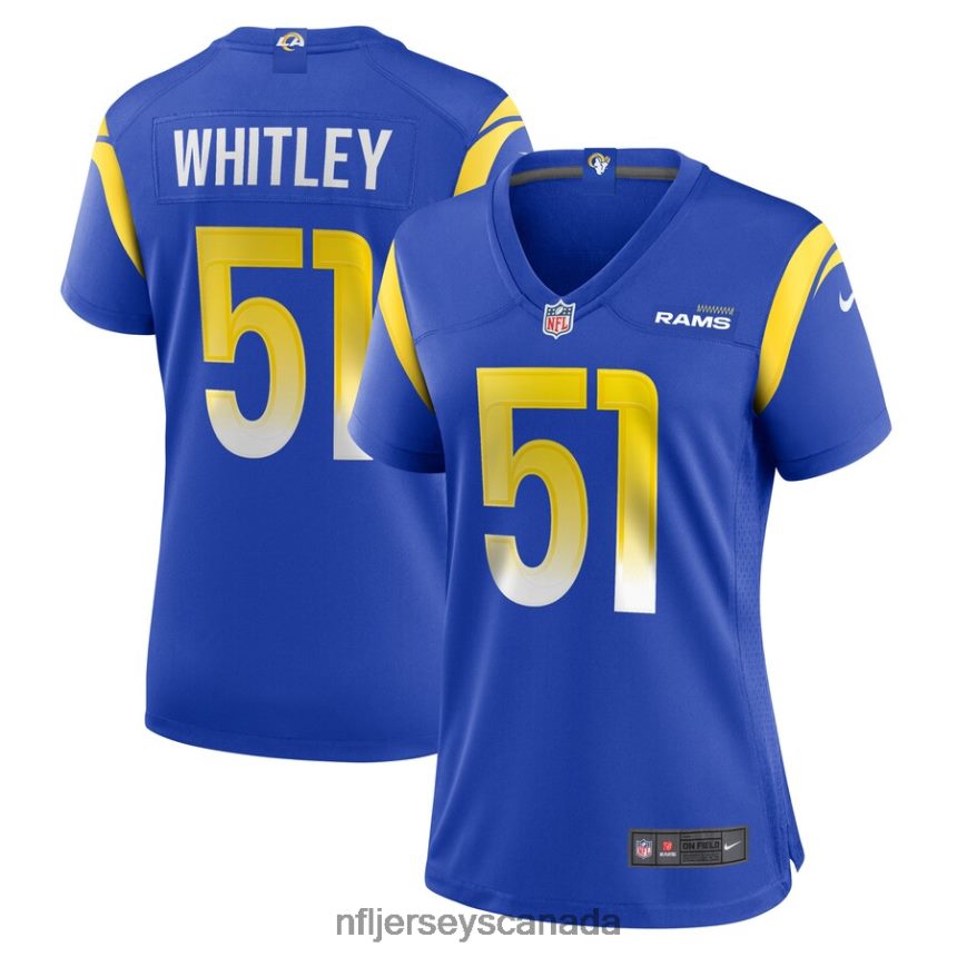 Women Los Angeles Rams Benton Whitley Nike Royal Game Player Jersey Clothing NFL TBXFR66639