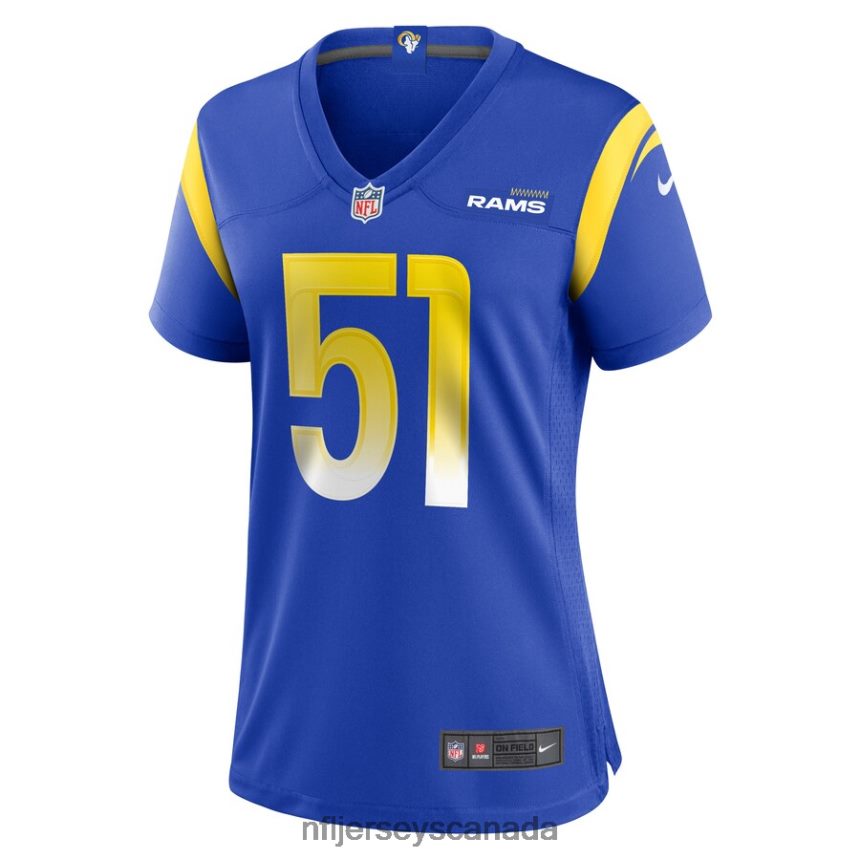 Women Los Angeles Rams Benton Whitley Nike Royal Game Player Jersey Clothing NFL TBXFR66639