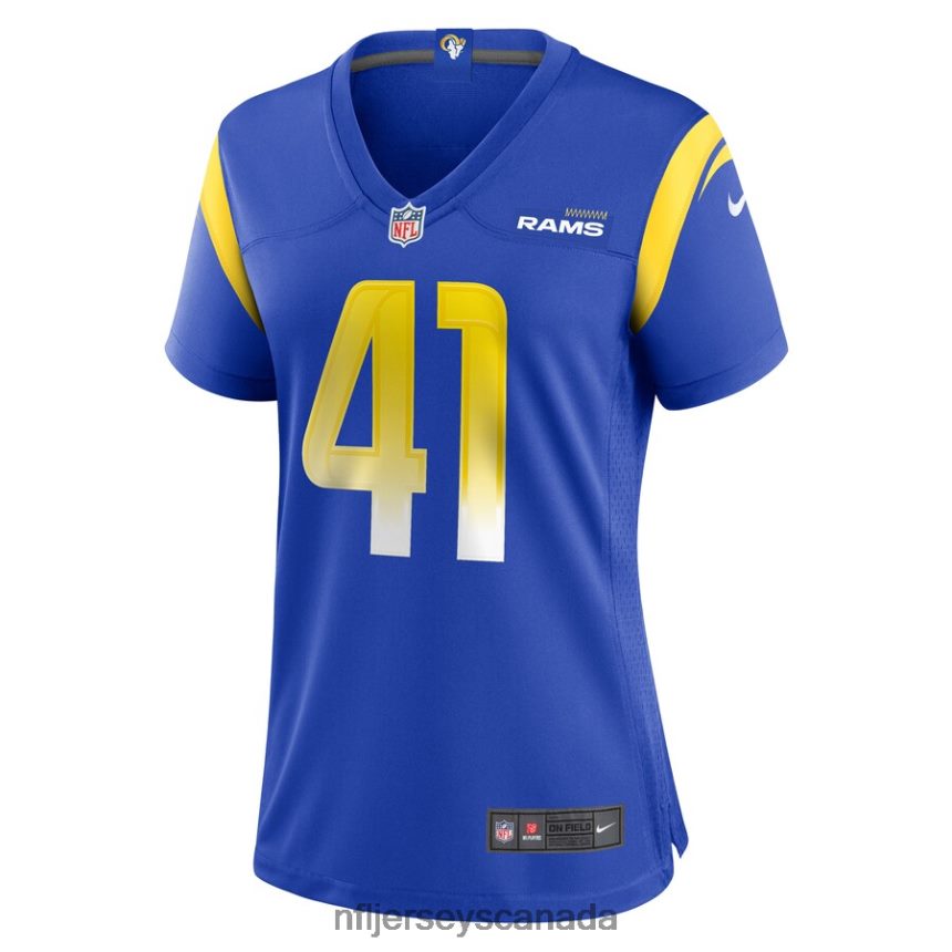 Women Los Angeles Rams Dan Isom Nike Royal Game Player Jersey Clothing NFL TBXFR65783