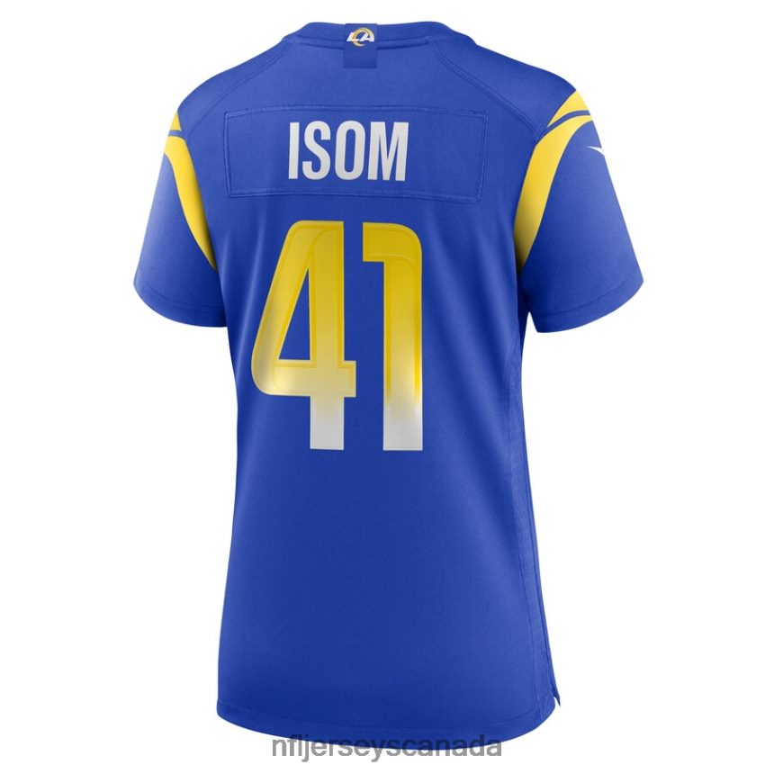 Women Los Angeles Rams Dan Isom Nike Royal Game Player Jersey Clothing NFL TBXFR65783