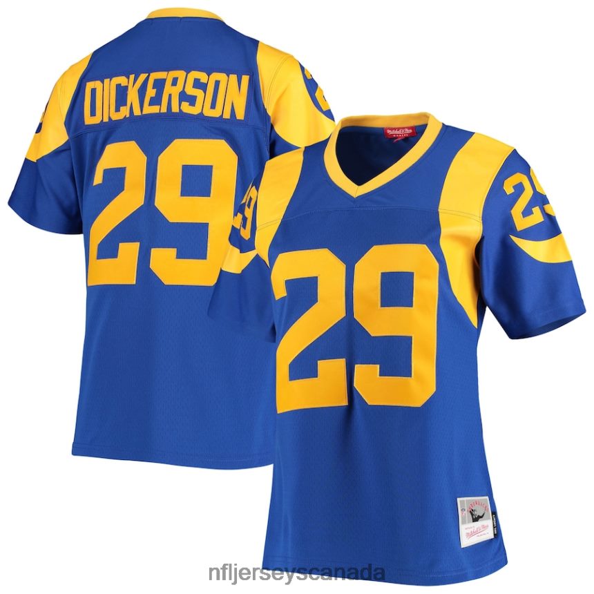 Women Los Angeles Rams Eric Dickerson Mitchell  Ness Royal Legacy Replica Team Jersey Clothing NFL TBXFR62406