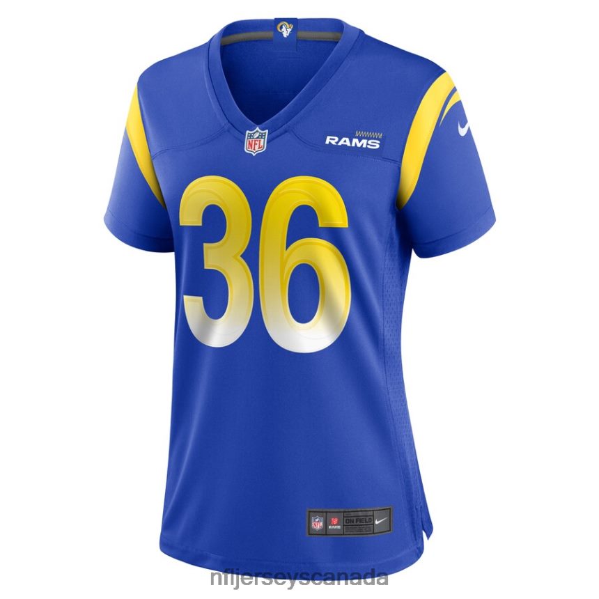 Women Los Angeles Rams Grant Haley Nike Royal Game Player Jersey Clothing NFL TBXFR66538