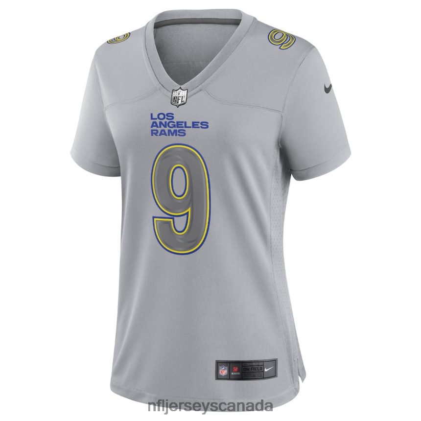 Women Los Angeles Rams Matthew Stafford Nike Gray Atmosphere Fashion Game Jersey Clothing NFL TBXFR62639