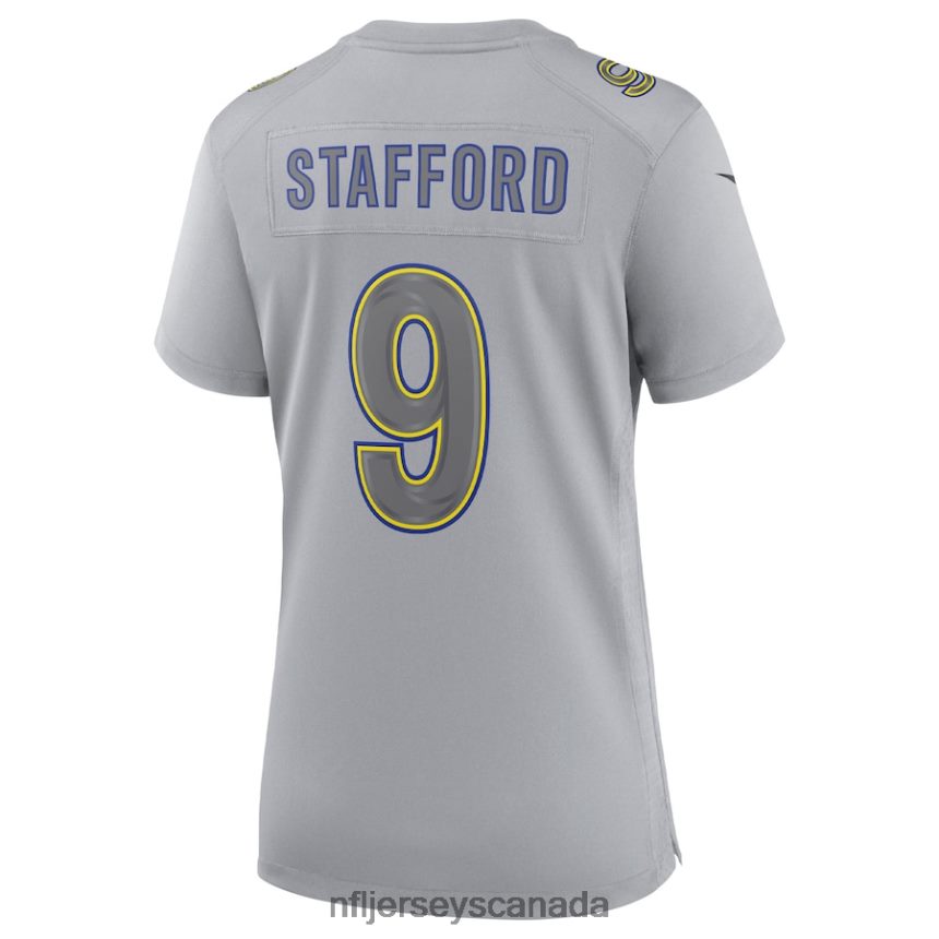 Women Los Angeles Rams Matthew Stafford Nike Gray Atmosphere Fashion Game Jersey Clothing NFL TBXFR62639