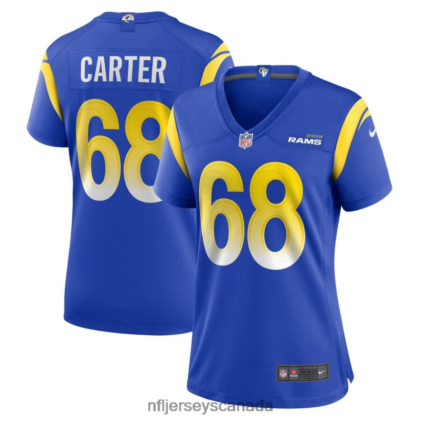 Women Los Angeles Rams TJ Carter Nike Royal Game Player Jersey Clothing NFL TBXFR66713