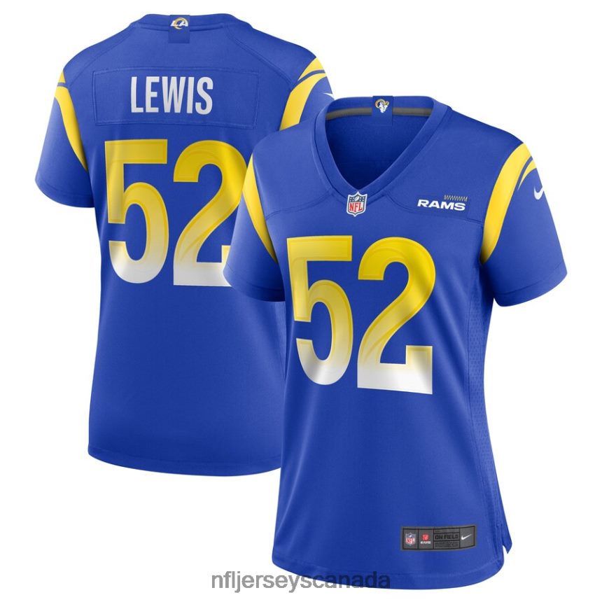 Women Los Angeles Rams Terrell Lewis Nike Royal Game Jersey Clothing NFL TBXFR64862