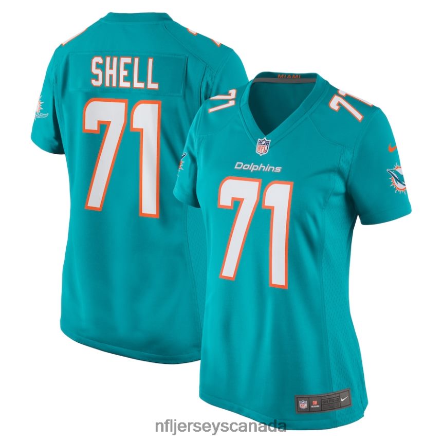 Women Miami Dolphins Brandon Shell Nike Aqua Home Game Player Jersey Clothing NFL TBXFR65084
