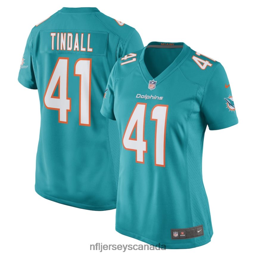 Women Miami Dolphins Channing Tindall Nike Aqua Game Player Jersey Clothing NFL TBXFR66679