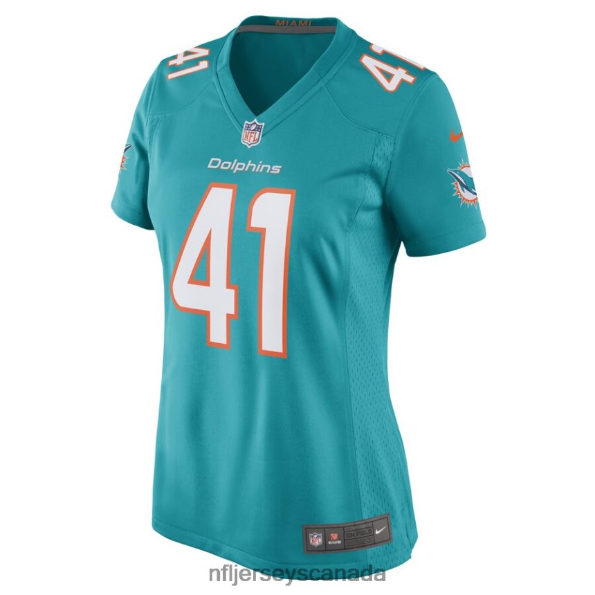 Women Miami Dolphins Channing Tindall Nike Aqua Game Player Jersey Clothing NFL TBXFR66679