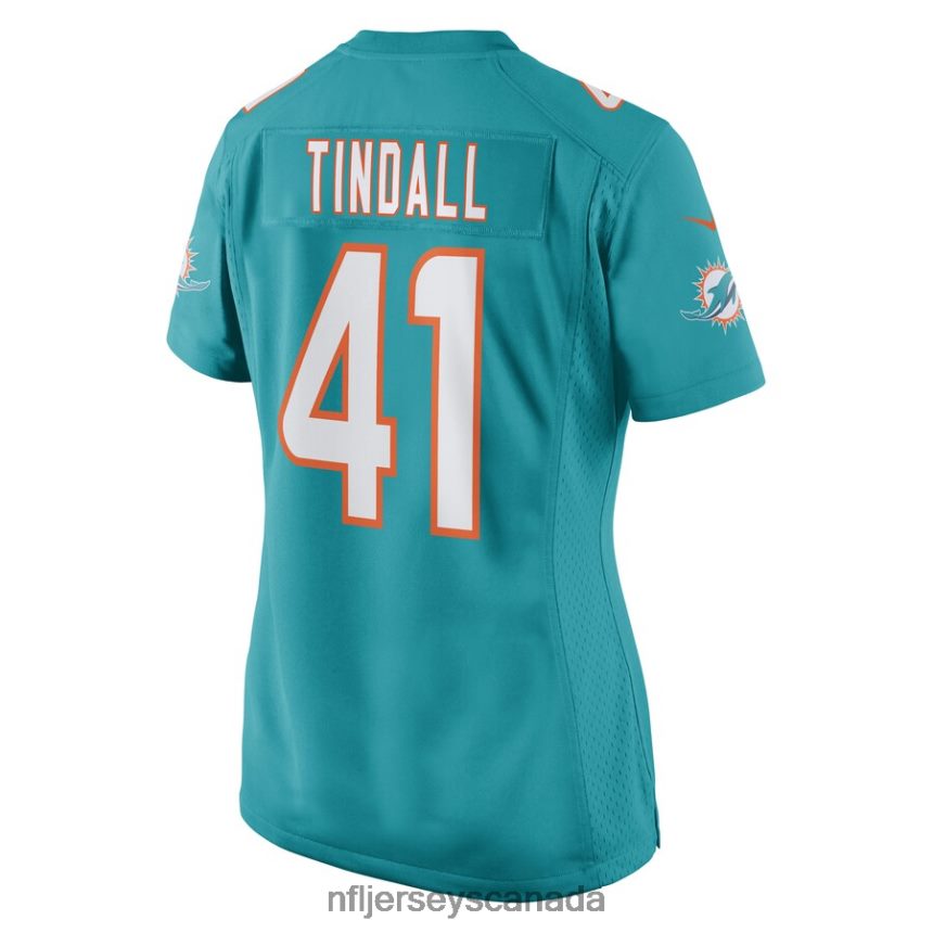 Women Miami Dolphins Channing Tindall Nike Aqua Game Player Jersey Clothing NFL TBXFR66679