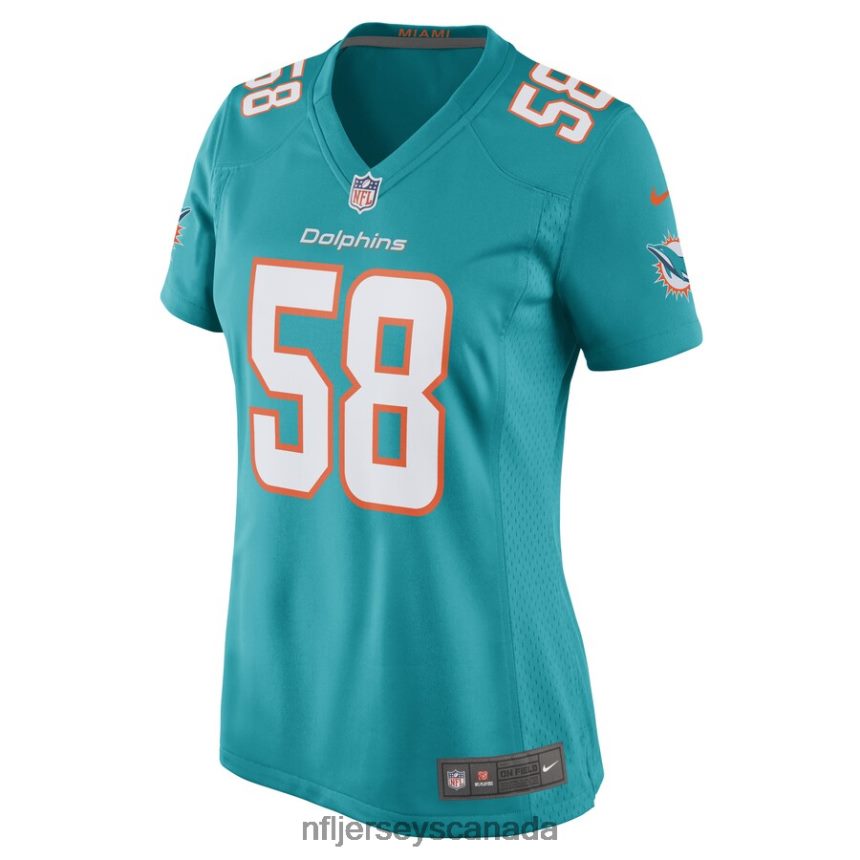 Women Miami Dolphins Connor Williams Nike Aqua Game Player Jersey Clothing NFL TBXFR66323