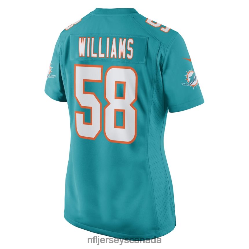 Women Miami Dolphins Connor Williams Nike Aqua Game Player Jersey Clothing NFL TBXFR66323