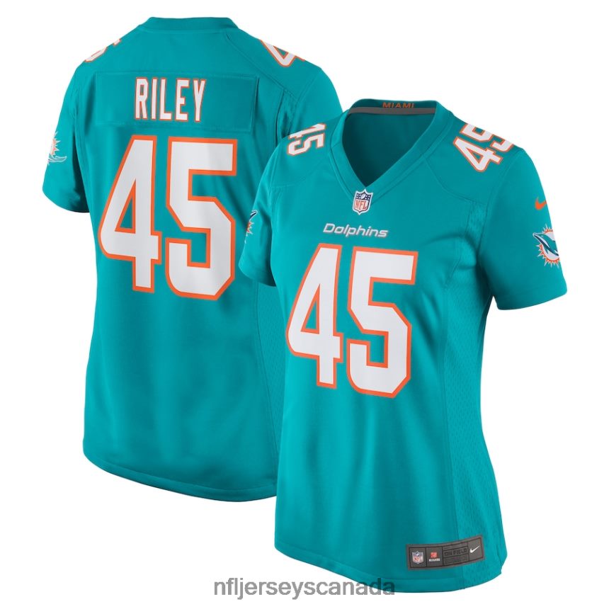 Women Miami Dolphins Duke Riley Nike Aqua Game Jersey Clothing NFL TBXFR64583