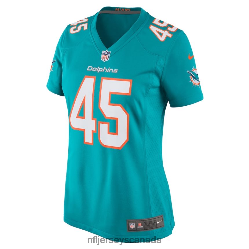 Women Miami Dolphins Duke Riley Nike Aqua Game Jersey Clothing NFL TBXFR64583