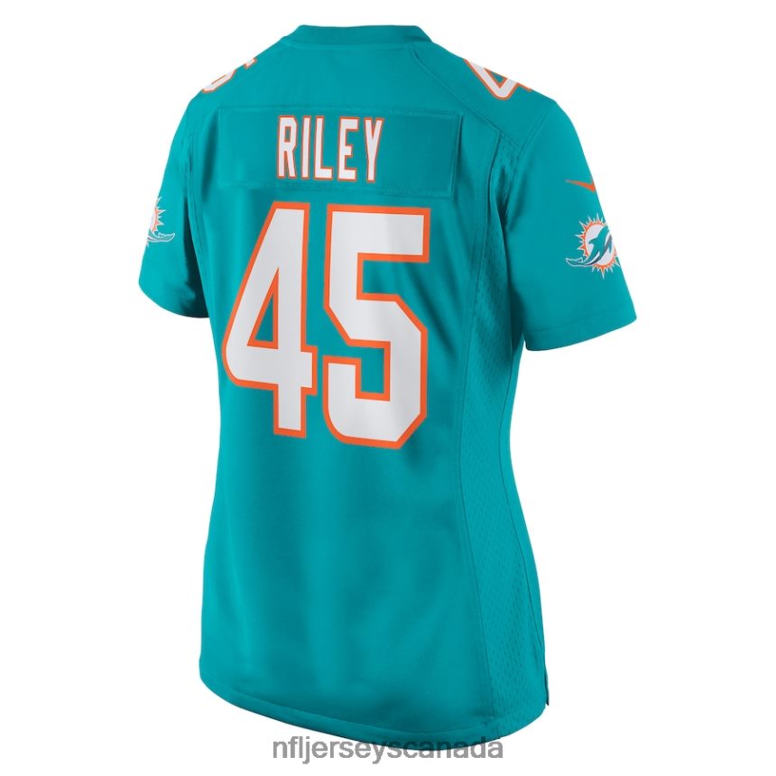 Women Miami Dolphins Duke Riley Nike Aqua Game Jersey Clothing NFL TBXFR64583