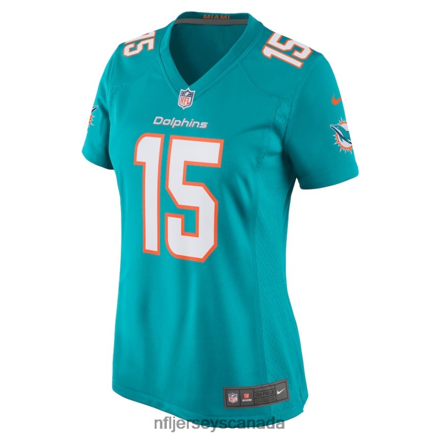 Women Miami Dolphins Jaelan Phillips Nike Aqua Game Player Jersey Clothing NFL TBXFR63693