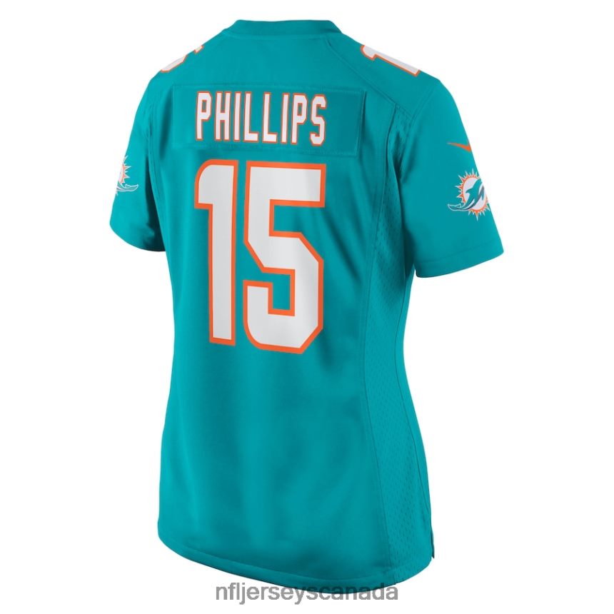 Women Miami Dolphins Jaelan Phillips Nike Aqua Game Player Jersey Clothing NFL TBXFR63693
