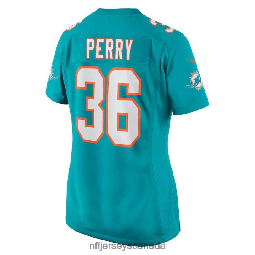 Women Miami Dolphins Jamal Perry Nike Aqua Home Game Player Jersey Clothing NFL TBXFR65874