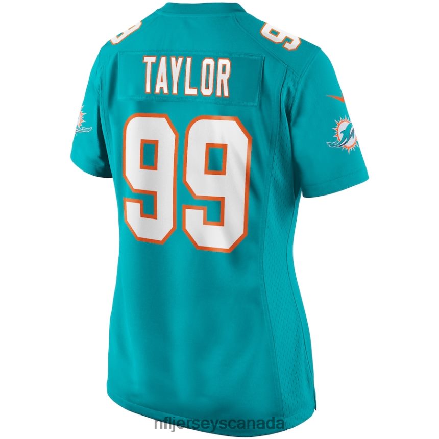 Women Miami Dolphins Jason Taylor Nike Aqua Game Retired Player Jersey Clothing NFL TBXFR63931
