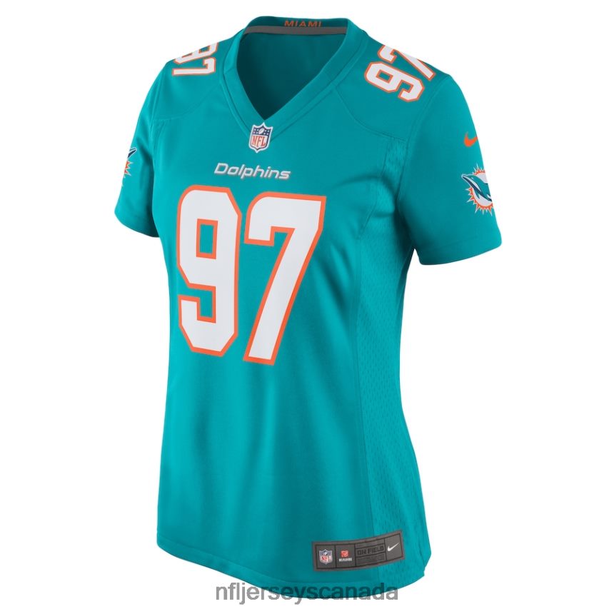 Women Miami Dolphins Jaylen Twyman Nike Aqua Home Game Player Jersey Clothing NFL TBXFR66268