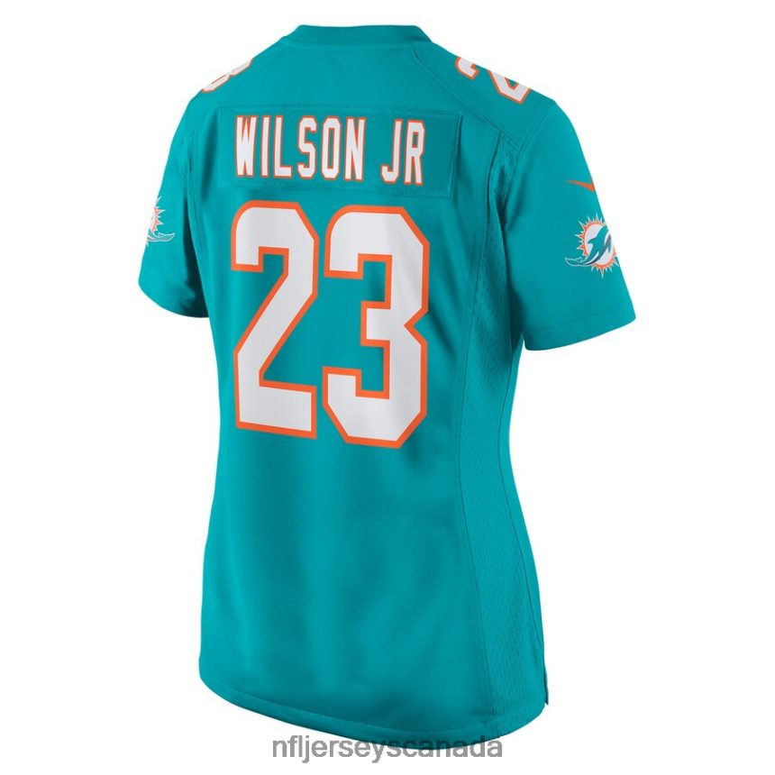 Women Miami Dolphins Jeff Wilson Jr Nike Aqua Game Player Jersey Clothing NFL TBXFR66383