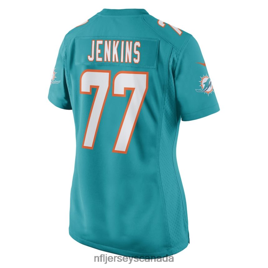 Women Miami Dolphins John Jenkins Nike Aqua Game Player Jersey Clothing NFL TBXFR66766