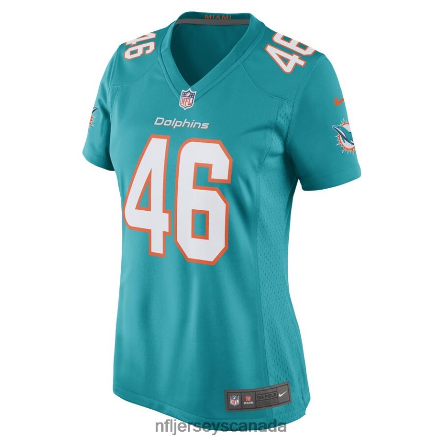 Women Miami Dolphins John Lovett Nike Aqua Game Player Jersey Clothing NFL TBXFR66426