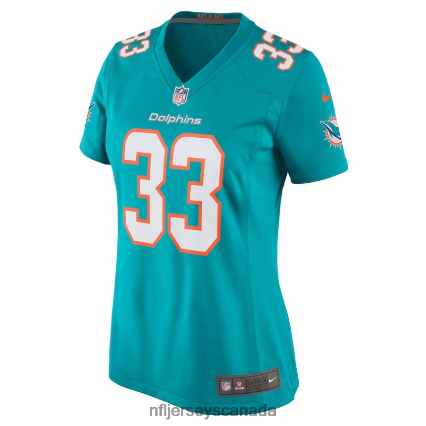 Women Miami Dolphins Lamical Perine Nike Aqua Home Game Player Jersey Clothing NFL TBXFR66003