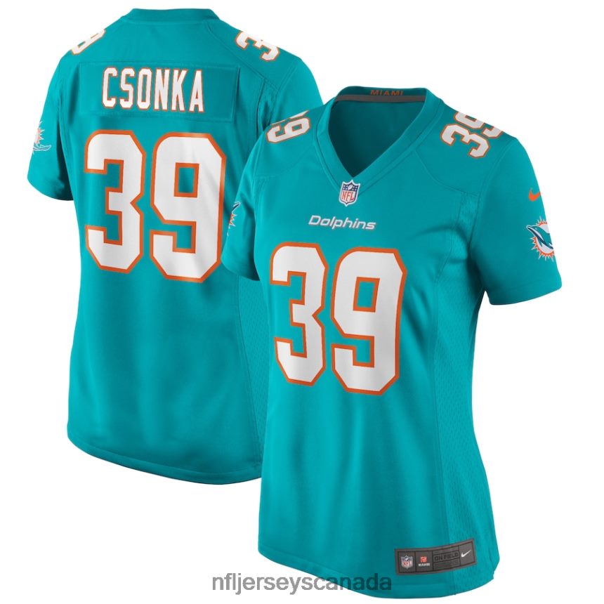 Women Miami Dolphins Larry Csonka Nike Aqua Game Retired Player Jersey Clothing NFL TBXFR64260