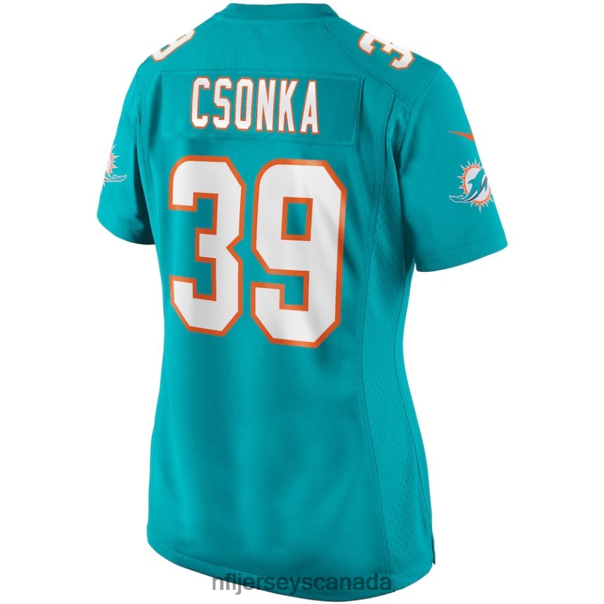 Women Miami Dolphins Larry Csonka Nike Aqua Game Retired Player Jersey Clothing NFL TBXFR64260