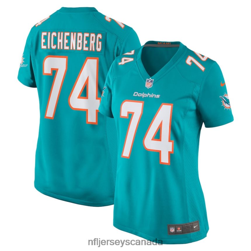Women Miami Dolphins Liam Eichenberg Nike Aqua Game Jersey Clothing NFL TBXFR65039