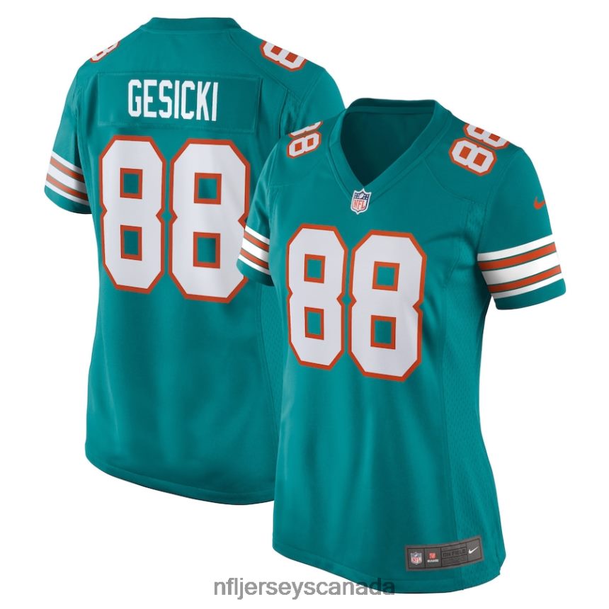 Women Miami Dolphins Mike Gesicki Nike Aqua Alternate Game Jersey Clothing NFL TBXFR62494
