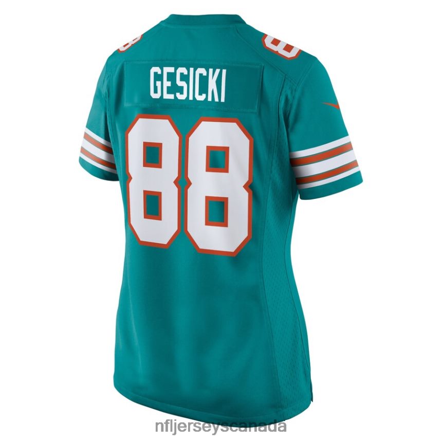 Women Miami Dolphins Mike Gesicki Nike Aqua Alternate Game Jersey Clothing NFL TBXFR62494