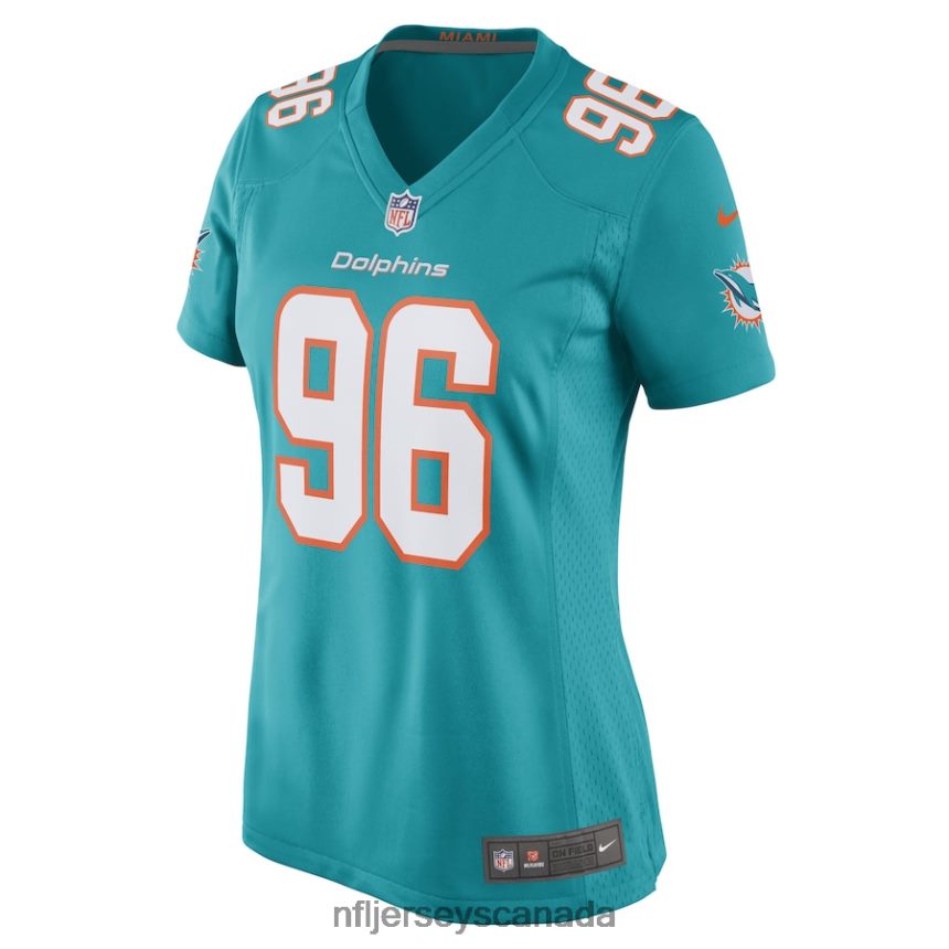 Women Miami Dolphins Porter Gustin Nike Aqua Game Player Jersey Clothing NFL TBXFR66455