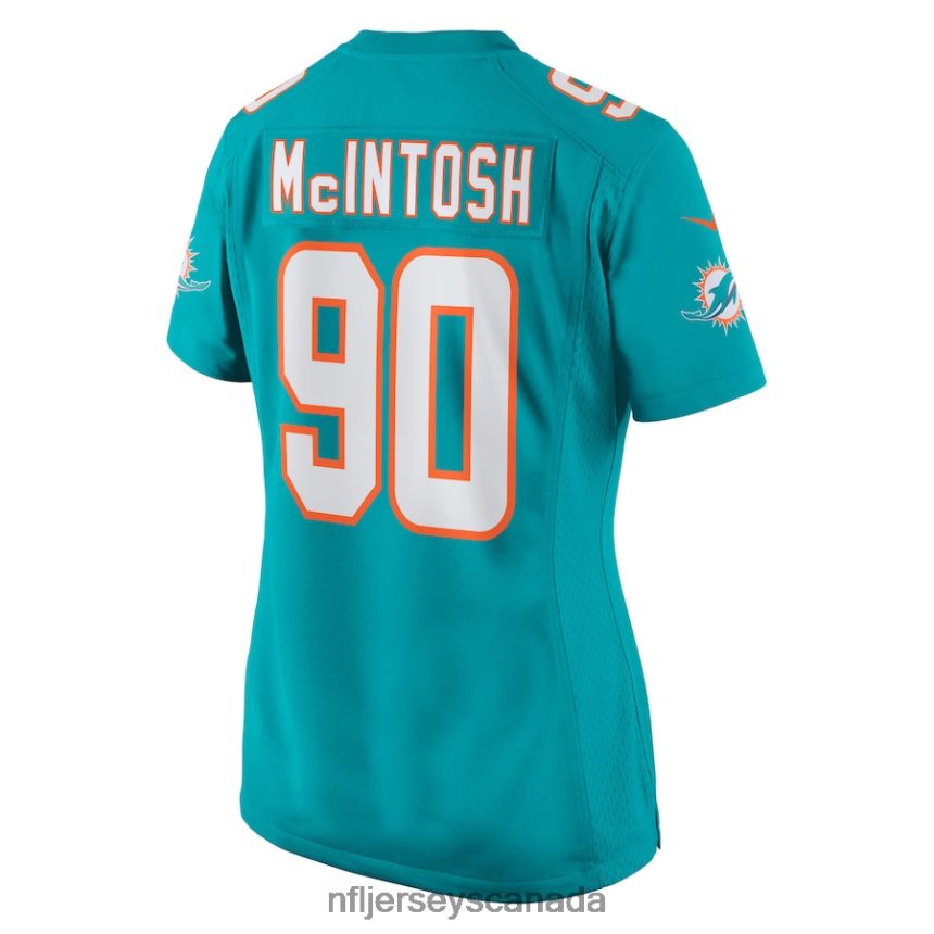 Women Miami Dolphins RJ McIntosh Nike Aqua Home Game Player Jersey Clothing NFL TBXFR63951