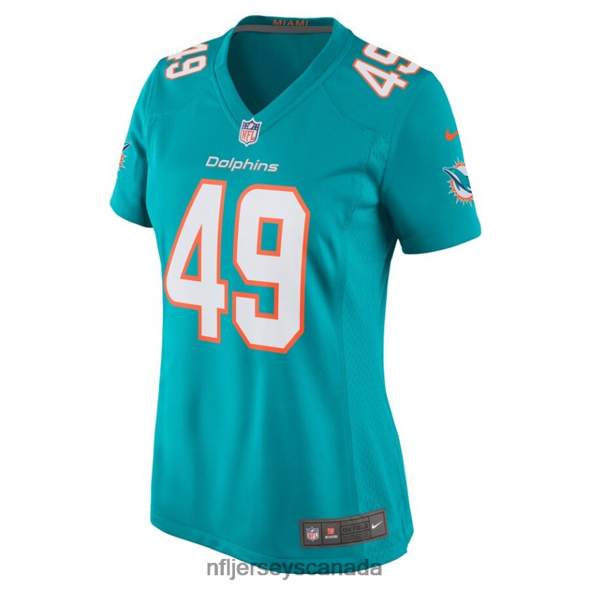 Women Miami Dolphins Sam Eguavoen Nike Aqua Game Jersey Clothing NFL TBXFR65908