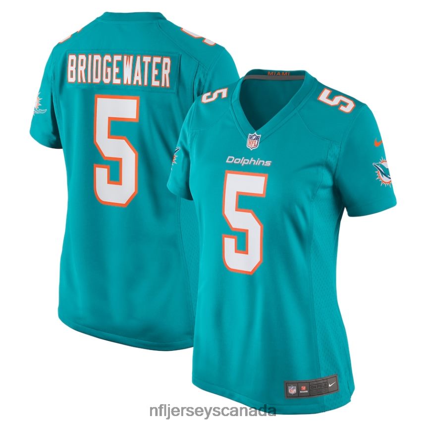 Women Miami Dolphins Teddy Bridgewater Nike Aqua Game Jersey Clothing NFL TBXFR66901