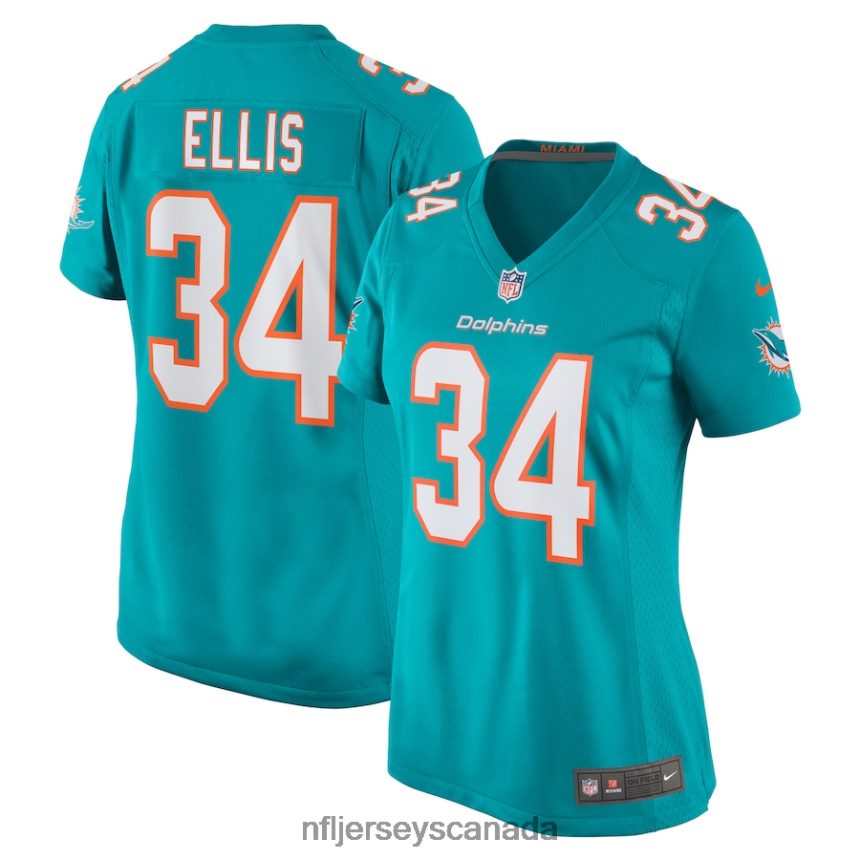 Women Miami Dolphins Tino Ellis Nike Aqua Home Game Player Jersey Clothing NFL TBXFR66995