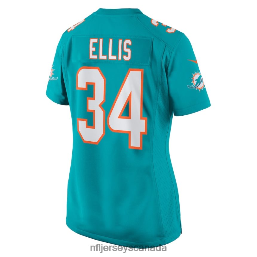 Women Miami Dolphins Tino Ellis Nike Aqua Home Game Player Jersey Clothing NFL TBXFR66995