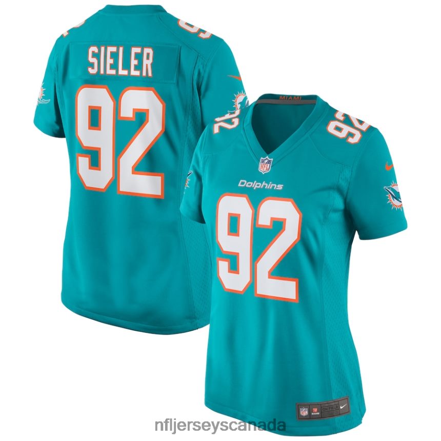 Women Miami Dolphins Zach Sieler Nike Aqua Game Jersey Clothing NFL TBXFR66575