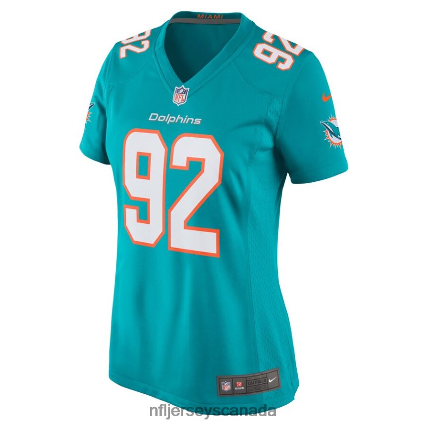Women Miami Dolphins Zach Sieler Nike Aqua Game Jersey Clothing NFL TBXFR66575