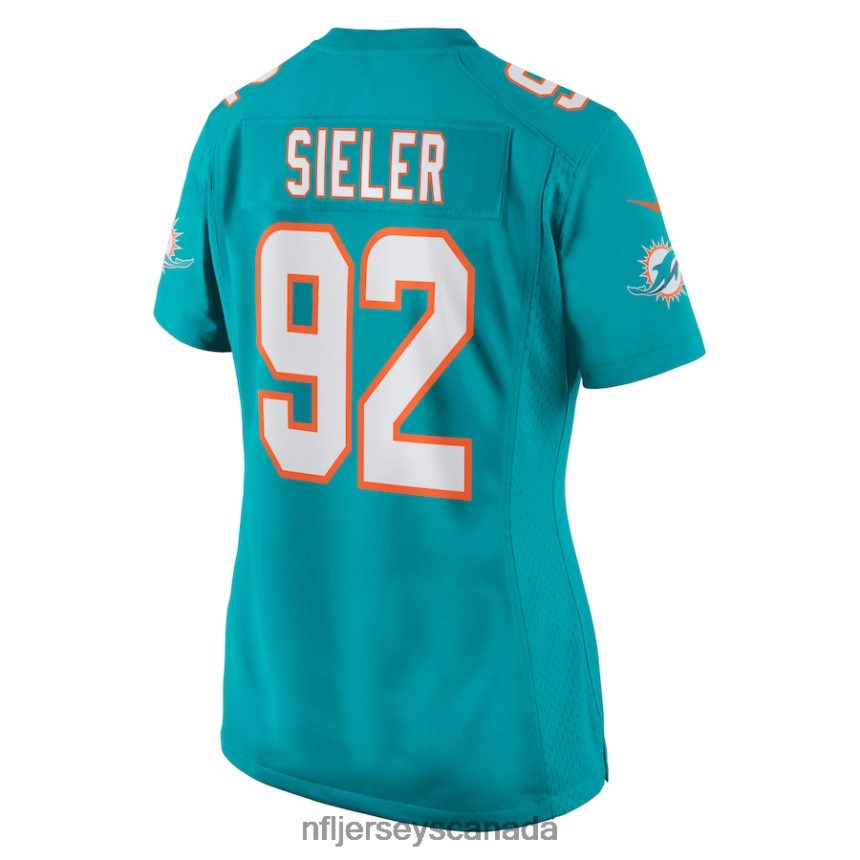 Women Miami Dolphins Zach Sieler Nike Aqua Game Jersey Clothing NFL TBXFR66575